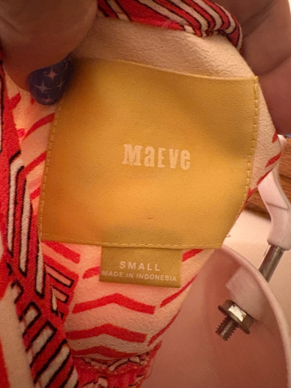 Maeve Red and Cream Striped Button-Front Dress - Picture 5 of 5